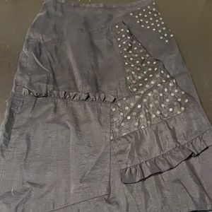 Martine Sitbon A line/slim fit sequin designer skirt slim fit 80s fringe